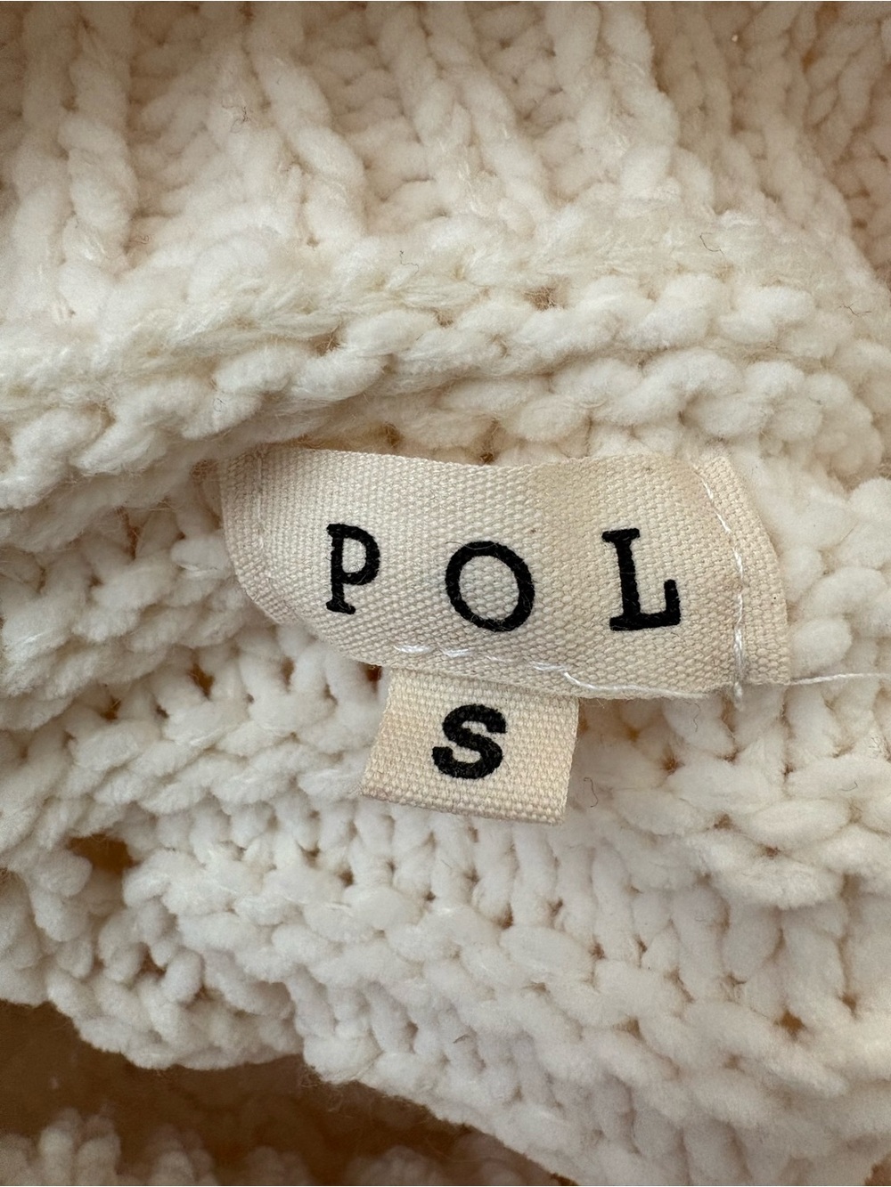 POL Open-Work Cable-Knit Cropped Turtleneck Sweater. Cream Size Small. Nice! - Picture 11 of 16